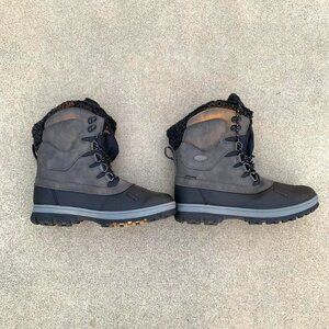 Grey and Black Winter Boots